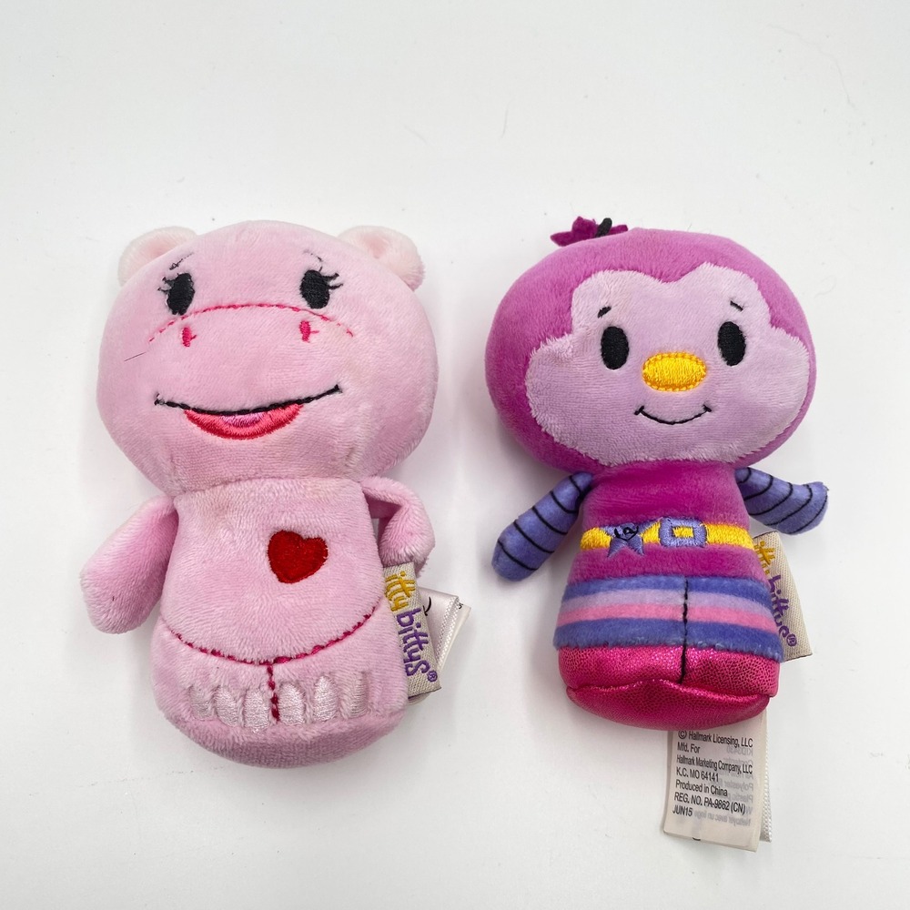 Hallmark Itty Bittys Rainbow Brite and valentines Hippo Plush‎ 4.5" Stuffed